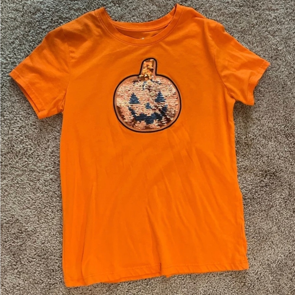 Sequined pumpkin top